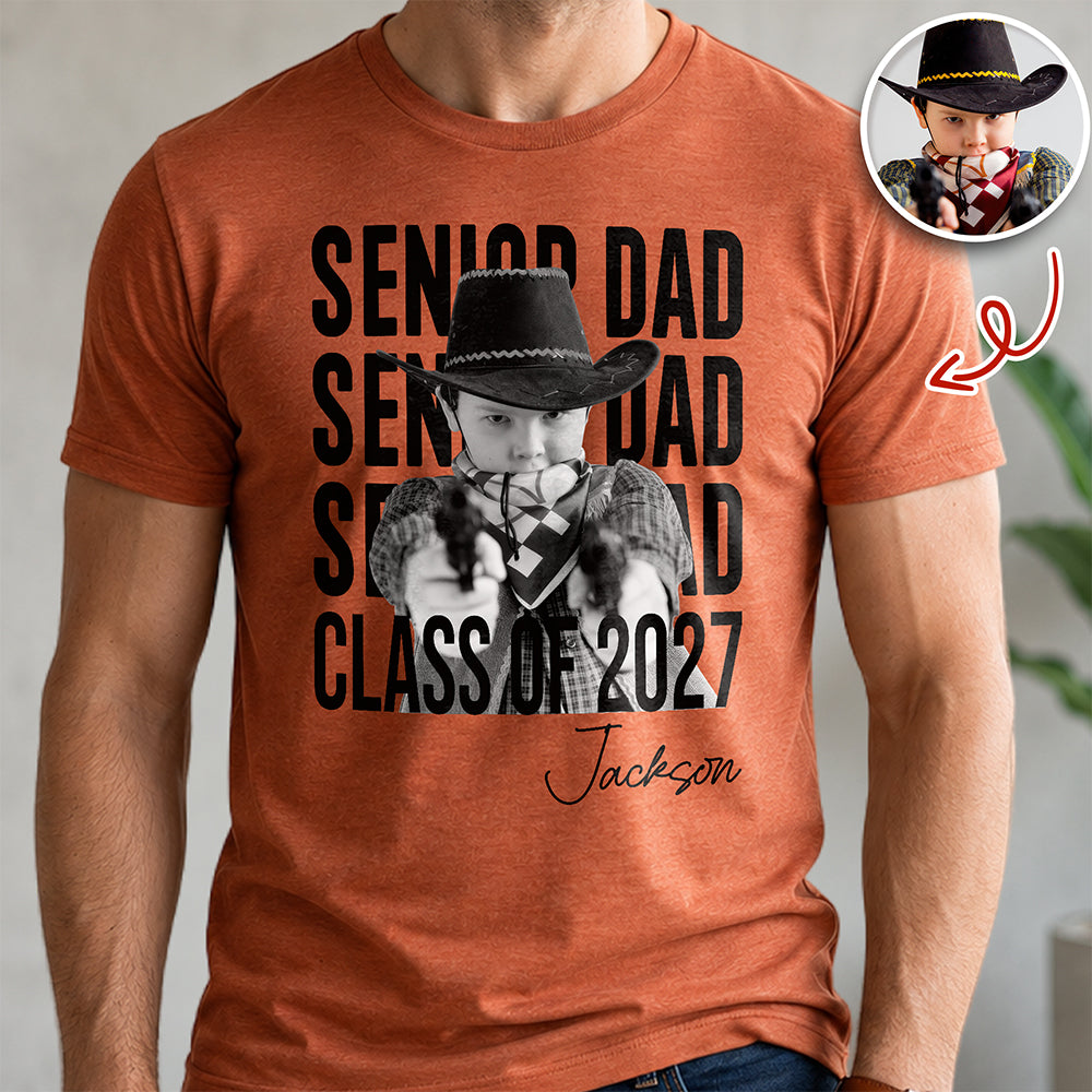 Custom Photo Senior Mom, Dad Class Of 2027 Vintage Comfort Shirt HA75 922006