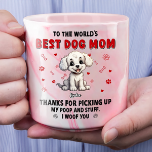 Personalized Gift To The World's Best Dog Mom Marble Mug LM32 893253