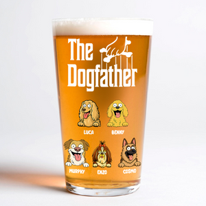 Personalized The Dog Father Print Beer Glass Personalized Gift For Dog Dad HO82 894134