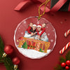 Custom Family Photo Our Christmas Tree Cake Personalized Glass Ornament CH07 899980