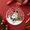 Custom Photo Dog Christmas Glass Ornament CH07 899784