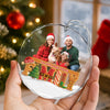 Custom Family Photo Our Christmas Tree Cake Personalized Glass Ornament CH07 899980