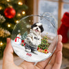 Custom Photo Dog Christmas Glass Ornament CH07 899784