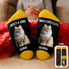 Custom Photo Just A Girl Who Loves Cats Crew Socks HA75 897196