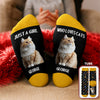 Custom Photo Just A Girl Who Loves Cats Crew Socks HA75 897196