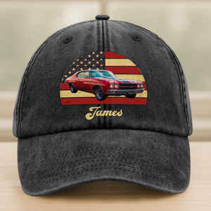 Custom Photo Vintage Retro Car Washed Denim Baseball Cap HA75 892552