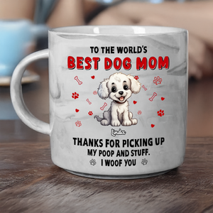 Personalized Gift To The World's Best Dog Mom Marble Mug LM32 893253