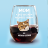 Custom Funny Face Dog Cat - Mom, You’re My Favorite Human Wine Glass HA75 892182
