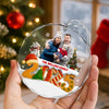 Custom Family Christmas Cake Crew Photo - Personalized Glass Ornament CH07 899974