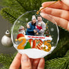 Custom Family Christmas Cake Crew Photo - Personalized Glass Ornament CH07 899974