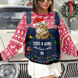 Custom Photo Just A Girl Who Love Dogs Cats Ugly Sweater CH07 899358