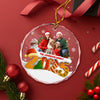 Custom Family Christmas Cake Crew Photo - Personalized Glass Ornament CH07 899974