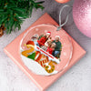 Custom Family Christmas Cake Crew Photo - Personalized Glass Ornament CH07 899974