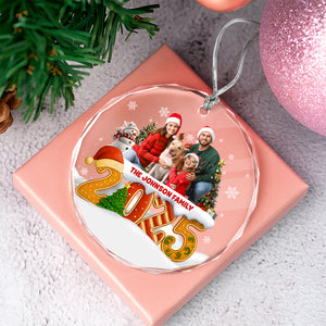 Custom Family Christmas Cake Crew Photo - Personalized Glass Ornament CH07 899974