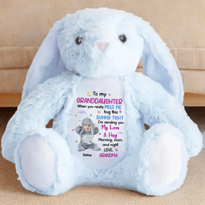 Custom Photo To My Daughter Granddaughter Bunny Plush Gift From Mom Grandma CH07 895302