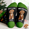 Custom Photo Just A Girl Who Loves Dogs Crew Socks HA75 897130