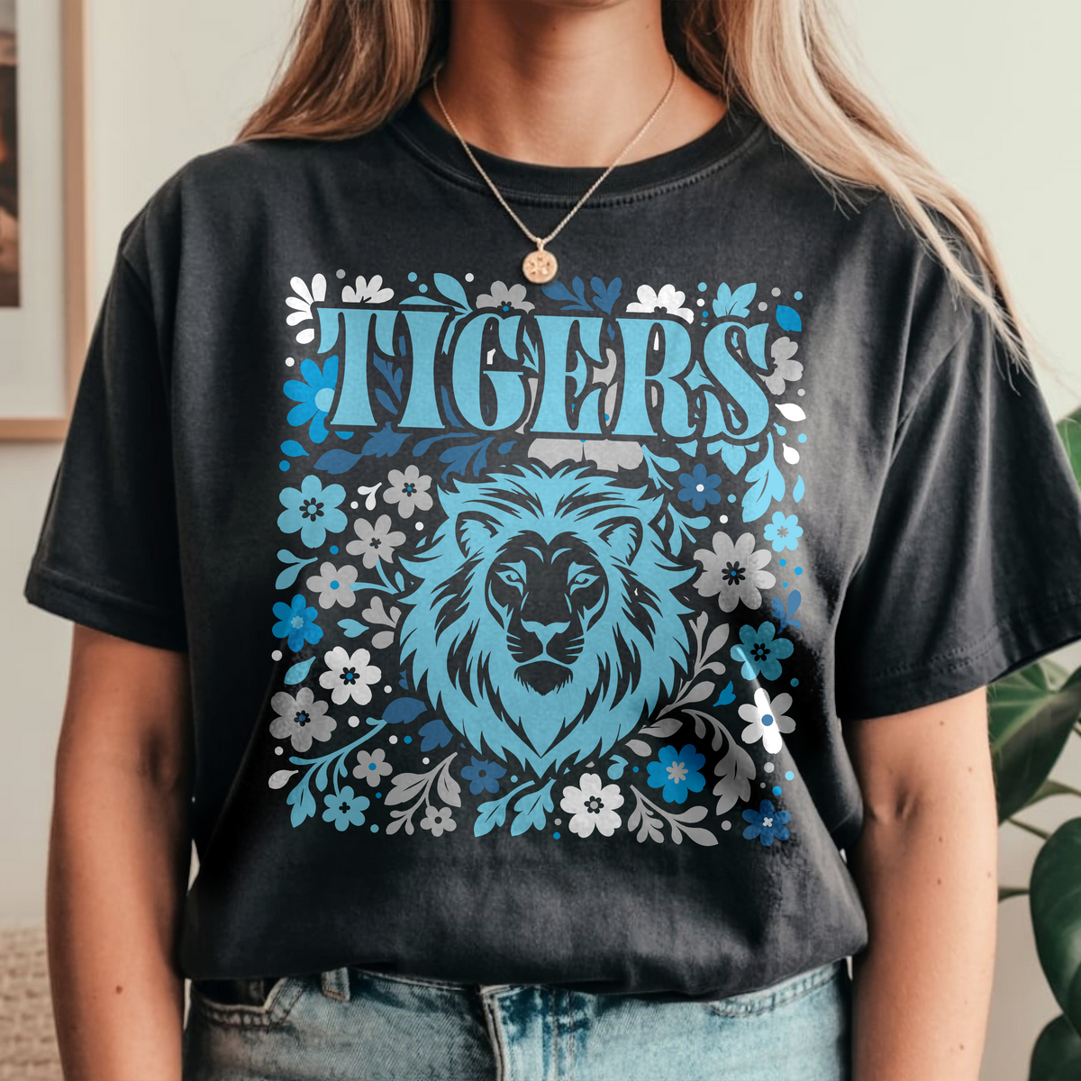 Custom Mascot Comfort Shirt, Floral School Spirit Tee, Football Game Day, Back to School Gift HO82 903044