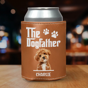Custom Dog Photo The Dog Father Leather Can Cooler Holder Gift For Father's Day LM32 893657