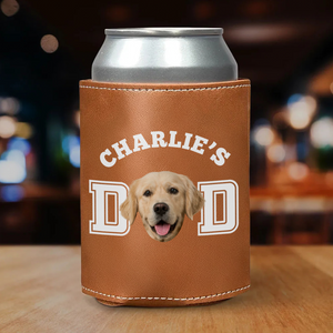 Custom Photo Dog Cat Dad Leather Can Cooler Holder Gift For Dog Cat Dad HO82 894096