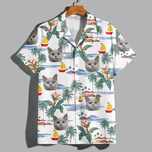 Custom Cute Cat Face Tropical Summer Vibe Hawaii Shirt LM32 893415