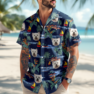 Custom Cute Dog Face Tropical Summer Vibe Hawaii Shirt LM32 893413