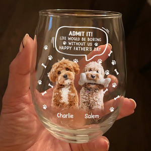 Custom Photo Life Would Be Boring Without Me Dog Cat Wine Glass HA75 892028