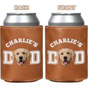 Custom Photo Dog Cat Dad Leather Can Cooler Holder Gift For Dog Cat Dad HO82 894096