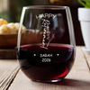 Personalized Name Birth Month Flower Wine Glass - Happy Retirement Gift LM32 668921