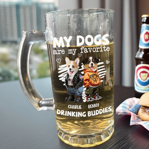 My Dog Is My Favorite Drinking Buddy - Personalized Glass Beer Mug CH07 895568
