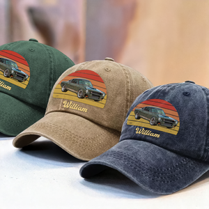 Custom Photo Vintage Retro Car Washed Denim Baseball Cap HA75 892552