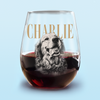Custom Pet Face Shirt Vintage Style Stemless Wine Glass, Unique Dog Cat Lovers Gift HO82 903206