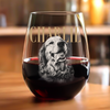 Custom Pet Face Shirt Vintage Style Stemless Wine Glass, Unique Dog Cat Lovers Gift HO82 903206