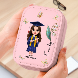 Personalized Graduation Girl With Flower On Makeup Box With LED TH10 896595