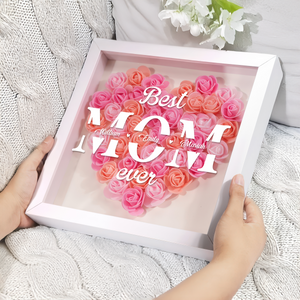 Best Mom Ever Personalized Flower Shadow Box Mother's Day Gift CH07 895464