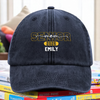 Custom Name Dad Mom Senior 2026 Washed Denim Baseball Cap TH10 169105