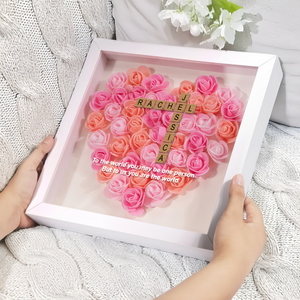 Personalized Family Name Crossword Art Flower Shadow Box For Mother's Day LM32 893277