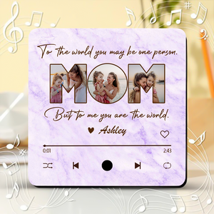 Custom Photo Mom To Me You Are The World Music Fridge Magnet HA75 891974