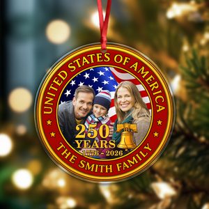 Custom Family Photo USA 250th Anniversary Acrylic Ornament CH07 899602