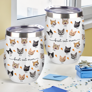 Custom Dog Cat Face Wine Tumbler Gift For Dog Cat Dad Mom HO82 894150
