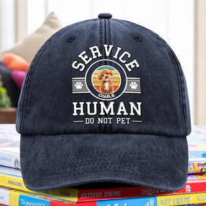 Custom Dog Photo Service Human Washed Denim Baseball Cap Gift LM32 893515