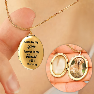 Custom Dog Cat Memorial Photo Personalized Don't Cry For Me Mom Locket Necklace CH07 895602