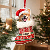 Custom Dog Photo Christmas Stocking Acrylic Ornament, Personalized Pet Holiday Keepsake CH07 180566