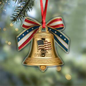 America 250th Birthday Bowtie Bell Acrylic Ornament LM32 895487