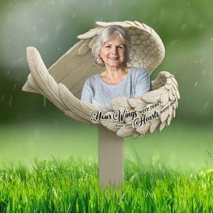 Custom Photo Your Wings Were Ready Memorial Garden Stake TH10 892843
