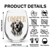 Custom Pet Face Shirt Vintage Style Stemless Wine Glass, Unique Dog Cat Lovers Gift HO82 903206
