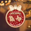Custom Family Ornament, Family Love Knows No Distance 2 Layer Wooden Ornament LM32 895405