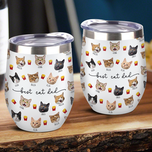 Custom Dog Cat Face Wine Tumbler Gift For Dog Cat Dad Mom HO82 894150