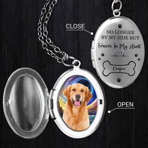 Custom Dog Cat Photo No Longer By My Side But Forever In My Heart Memorial Locket Necklace HO82 893672