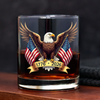 American Eagle and US Flag 250th Birthday USA Whiskey Glass HO82 900354