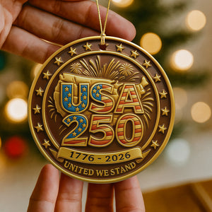USA 250 Anniversary 1776-2026 United We Stand Ceramic Ornament HO82 900174